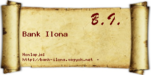 Bank Ilona névjegykártya