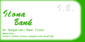 ilona bank business card